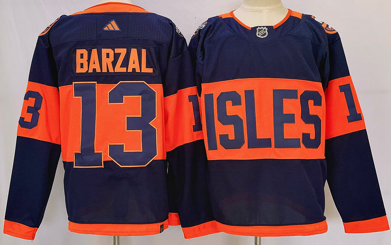 Men's New York Islanders Mathew Barzal #13 Blue Game Jerseys
