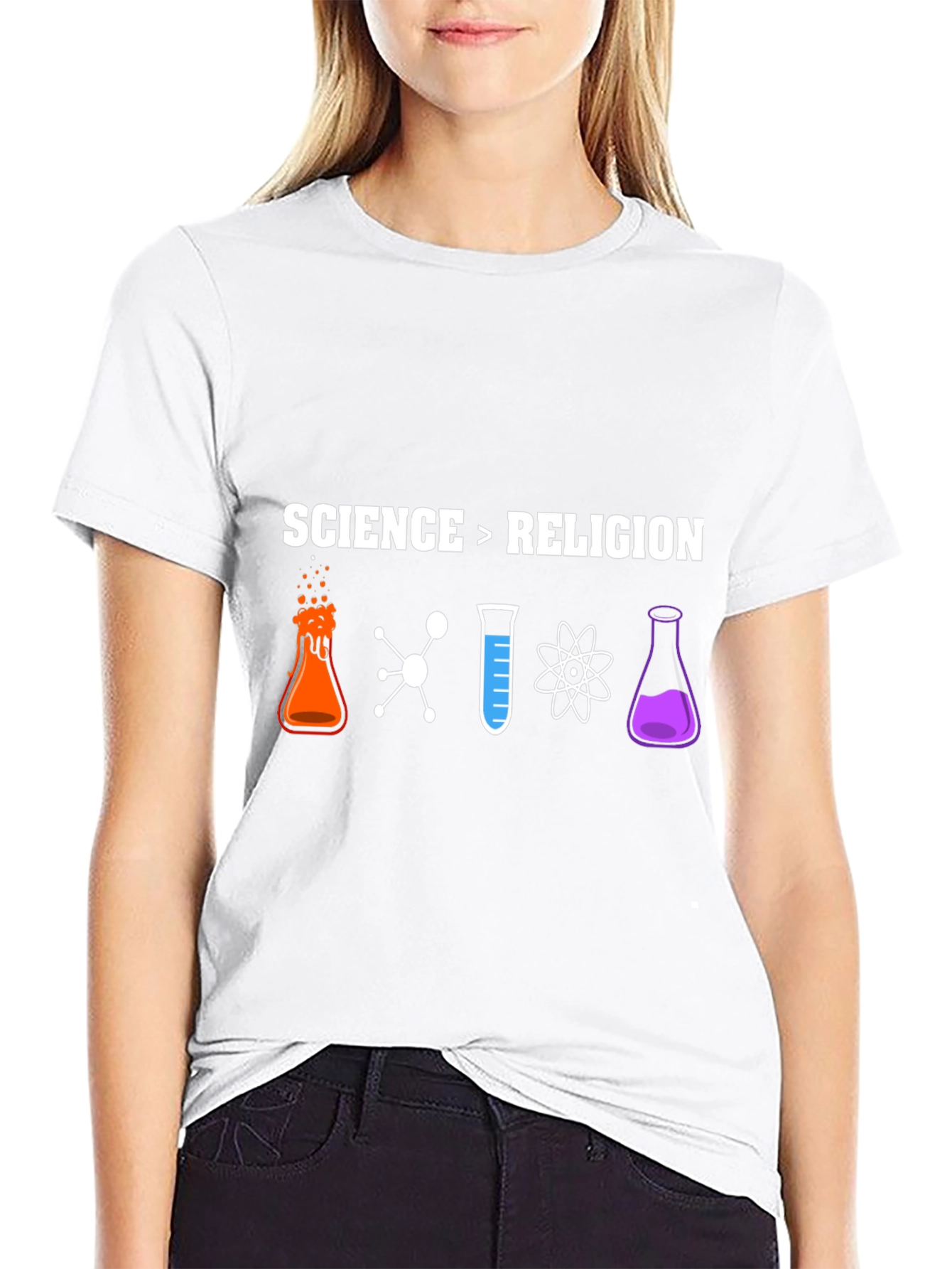Science > Religion T-Shirt - Geeky & Bold Design
