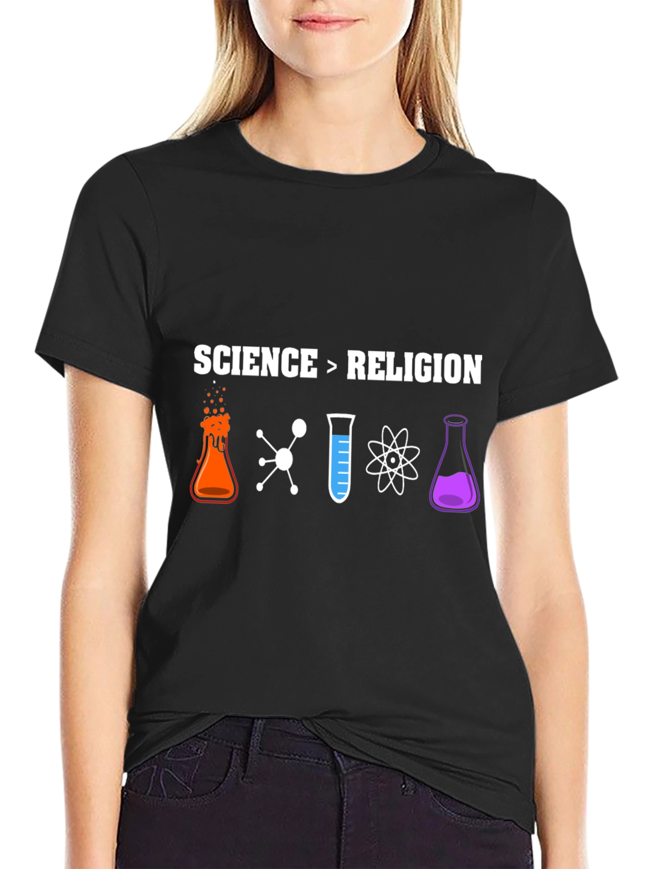 Science > Religion T-Shirt - Geeky & Bold Design