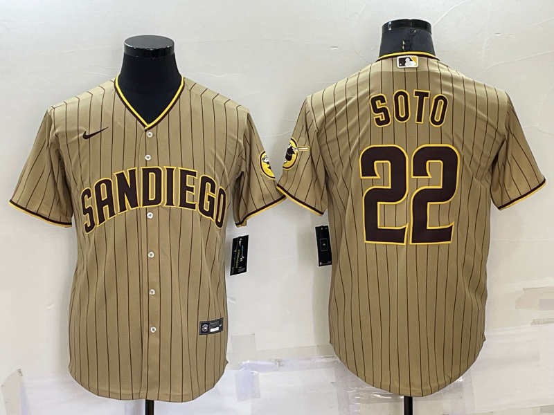 Men's San Diego Padres Juan Soto #22 Tan Replica Player Jerseys