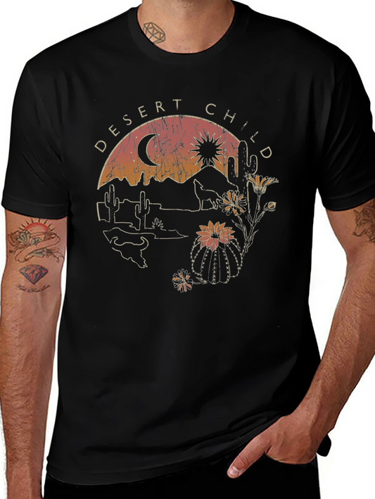 Desert Child Graphic Tee - Black Cotton T-Shirt
