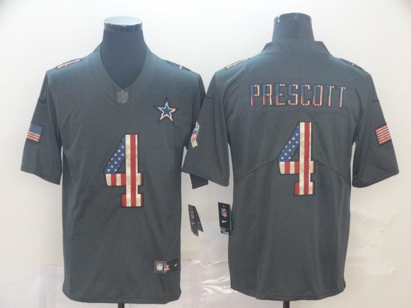Men's Dallas Cowboys Dak Prescott #4 Black Team Game Jerseys
