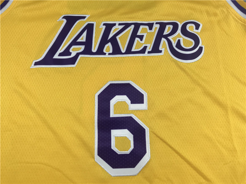 Men's Los Angeles Lakers LeBron James #6 Gold 2022/23 Swingman Jerseys - Icon Edition