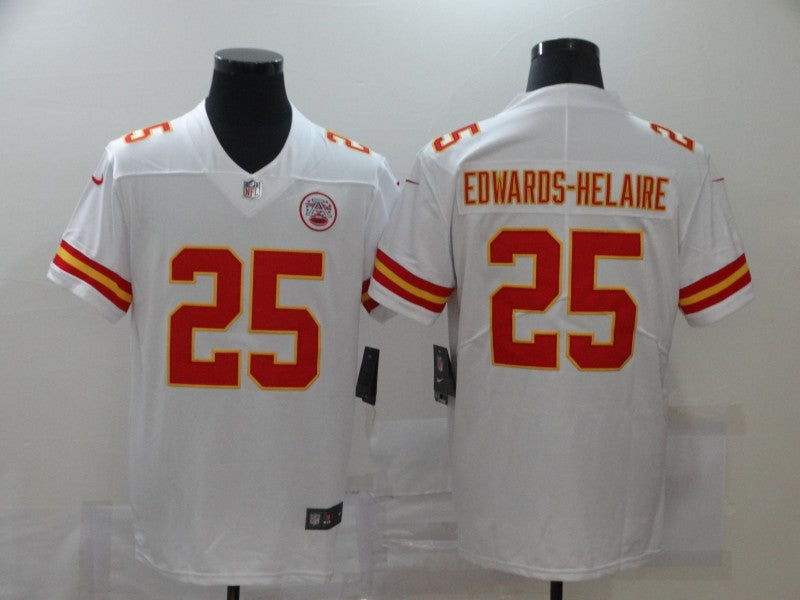 Men's Kansas City Chiefs Clyde Edwards-Helaire #25 White Game Jerseys