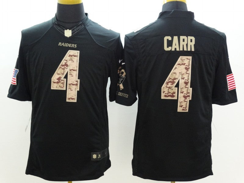 Men's Las Vegas Raiders #4 Derek Carr Black Player Jerseys