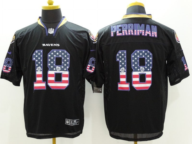 Men's Baltimore Ravens Rashad Perriman #18 Black Game Jerseys