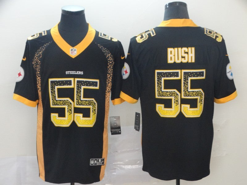 Men's Pittsburgh Steelers Devon Bush Jr. #55 Black Player Jerseys