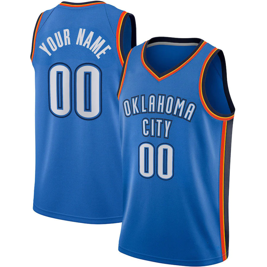 Men's Oklahoma City Thunder Blue Swingman Custom Jerseys