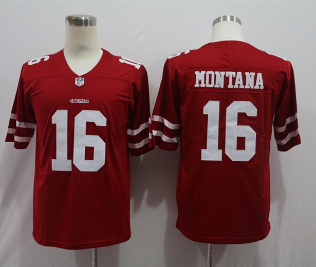 Men's San Francisco 49ers Joe Montana #16 Red Game Jerseys