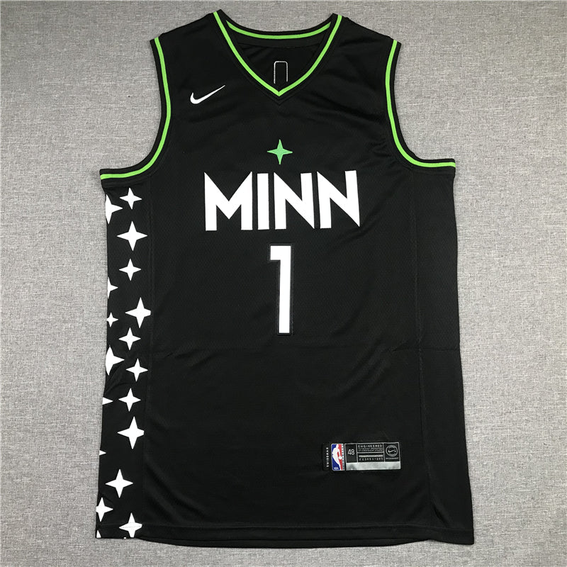 Men's Minnesota Timberwolves Anthony Edwards Black Swingman Jerseys City Edition