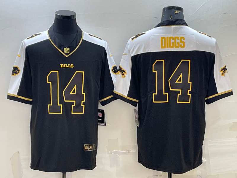 Men's Buffalo Bills Stefon Diggs #14 Black Player Game Jerseys