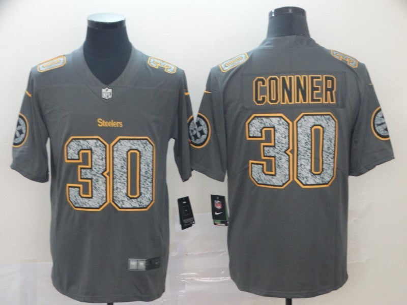 Men's Pittsburgh Steelers James Conner #30 Gray Game Jerseys