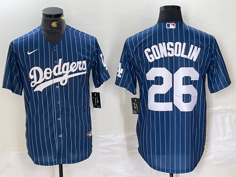 Men's Los Angeles Dodgers Tony Gonsolin #26 Blue Replica Baseball Jerseys
