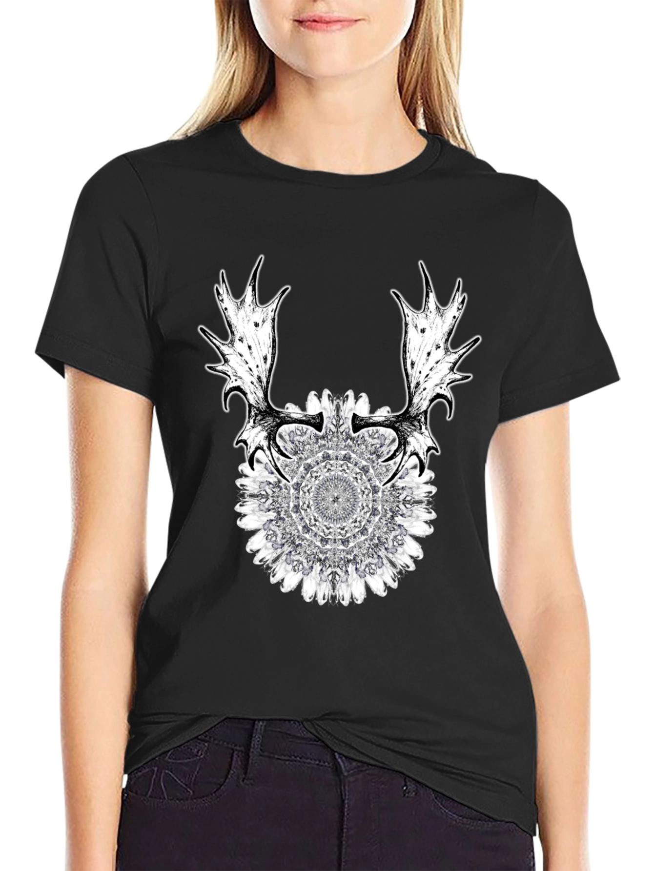 Nature Mandala Antler Graphic Tee