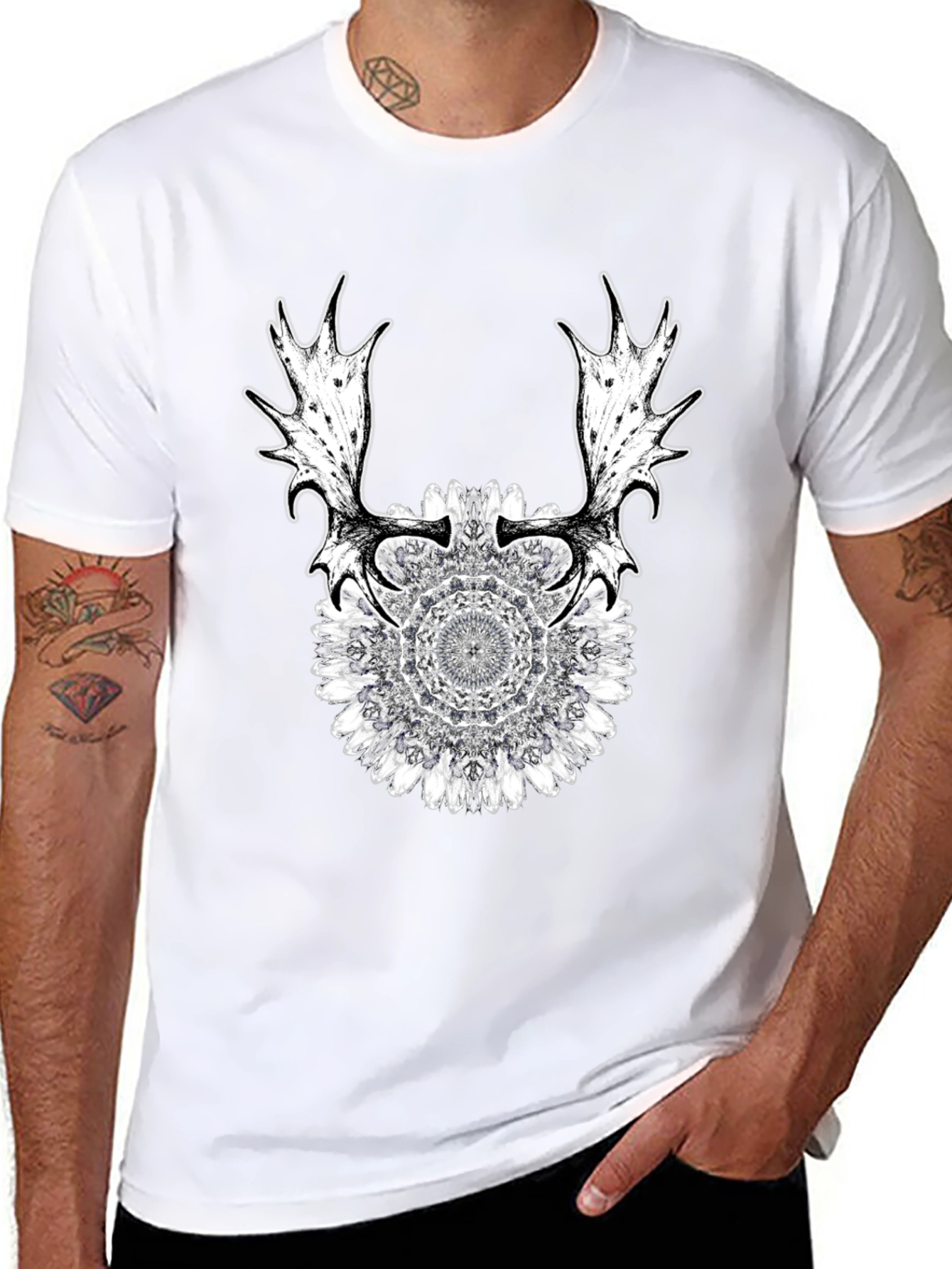 Nature Mandala Antler Graphic Tee