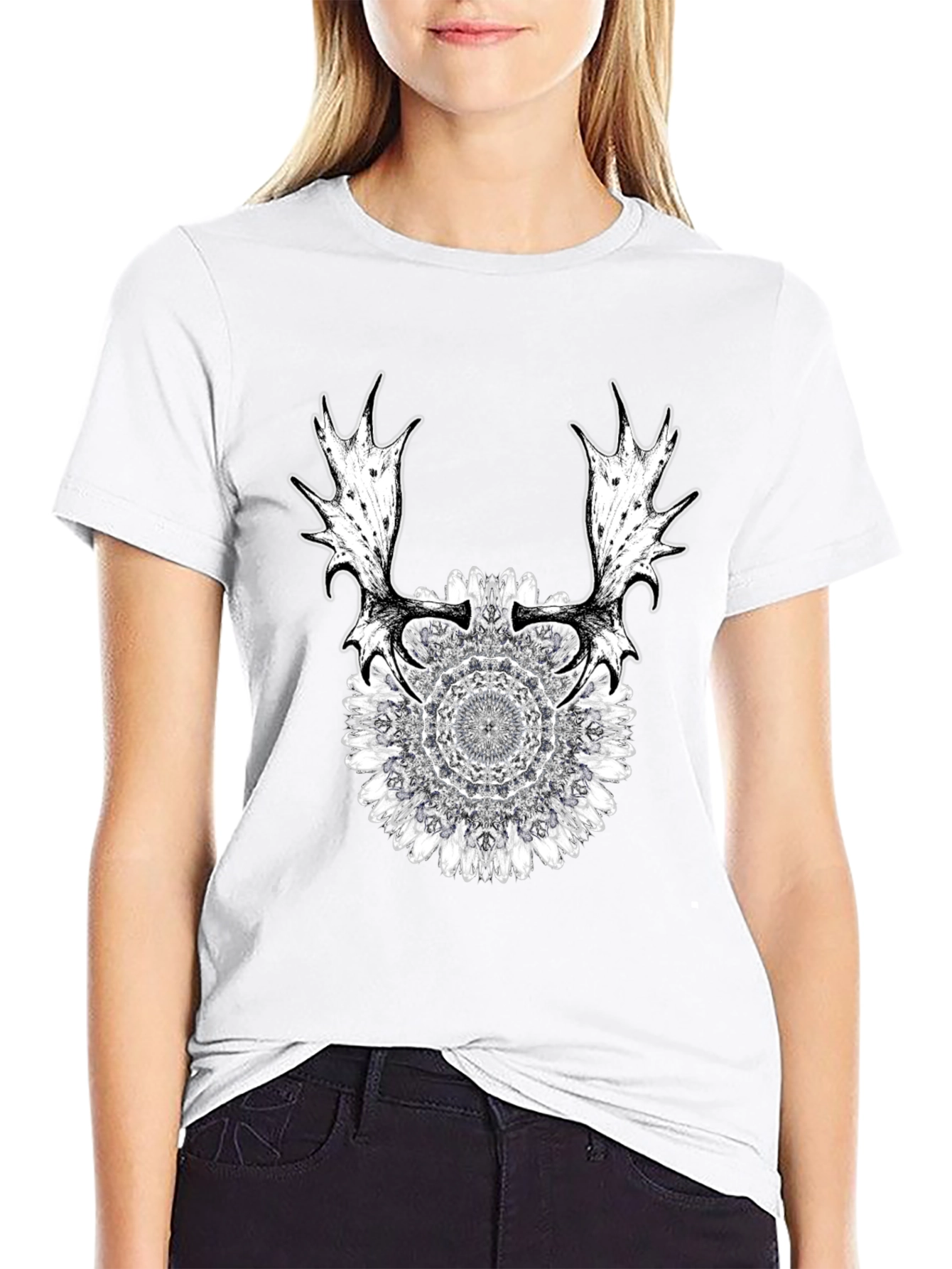 Nature Mandala Antler Graphic Tee