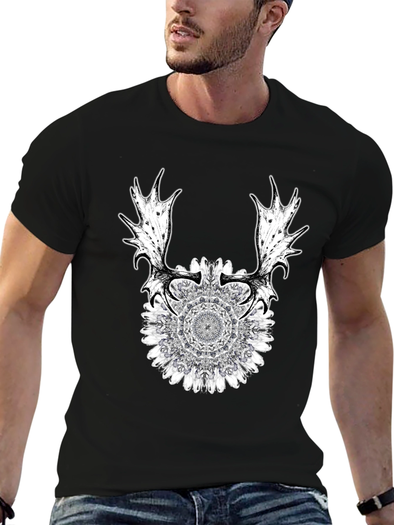 Nature Mandala Antler Graphic Tee