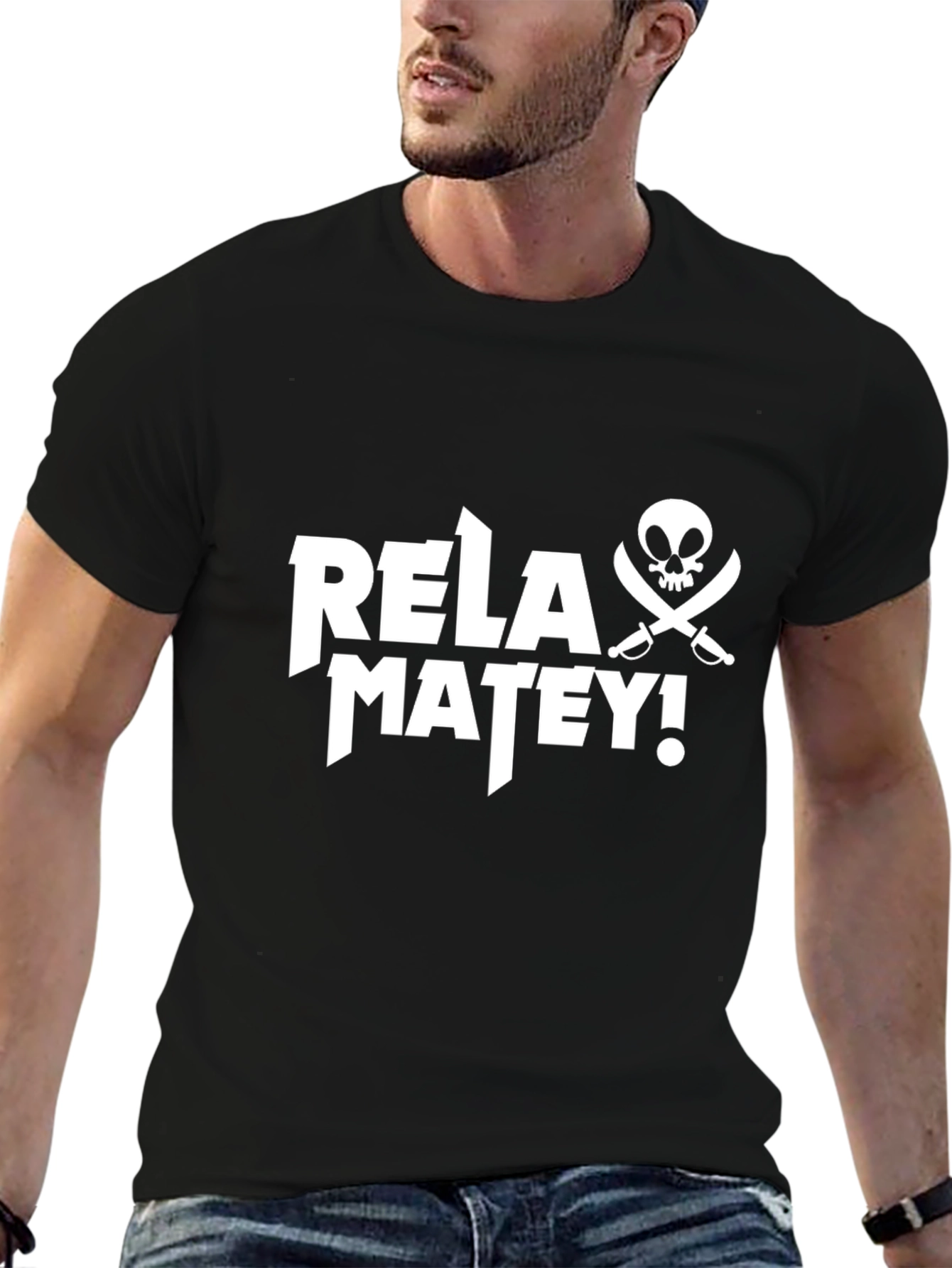 Relax Matey Pirate Skull T-Shirt