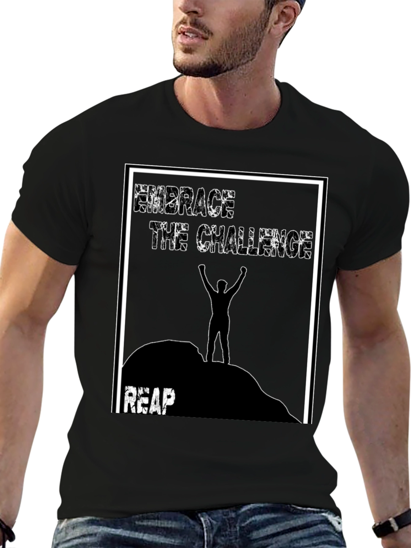 Embrace The Challenge Graphic Tee - Black