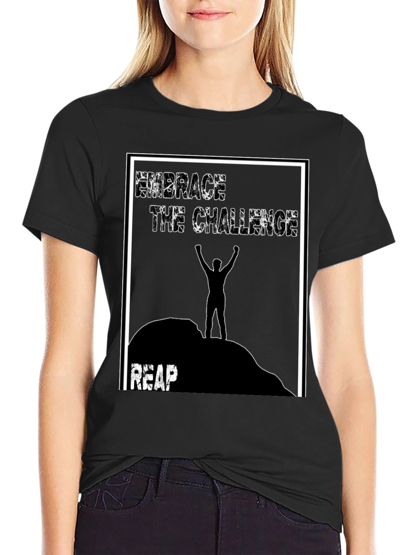 Embrace The Challenge Graphic Tee - Black