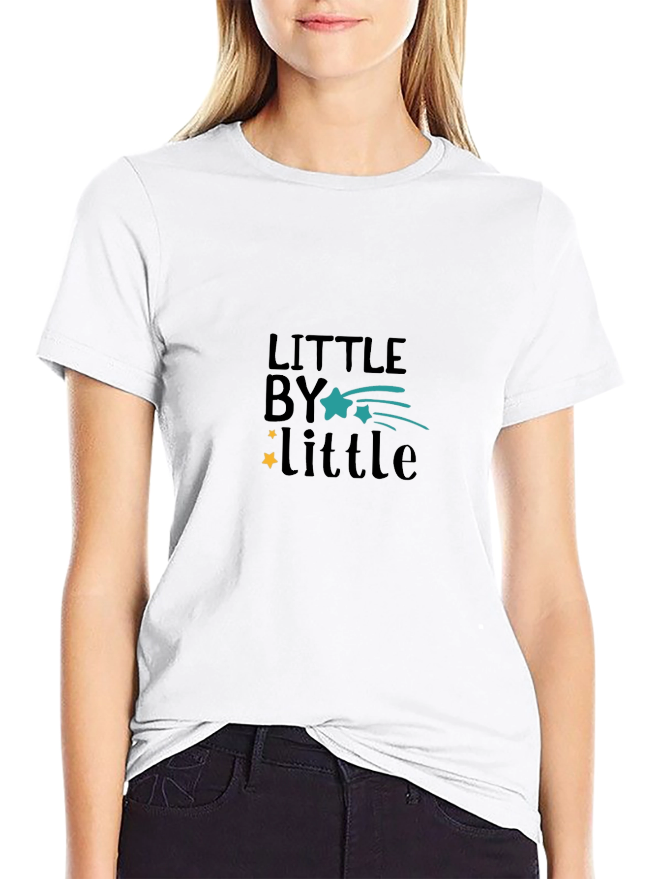 Little by Little Graphic Black T-Shirt