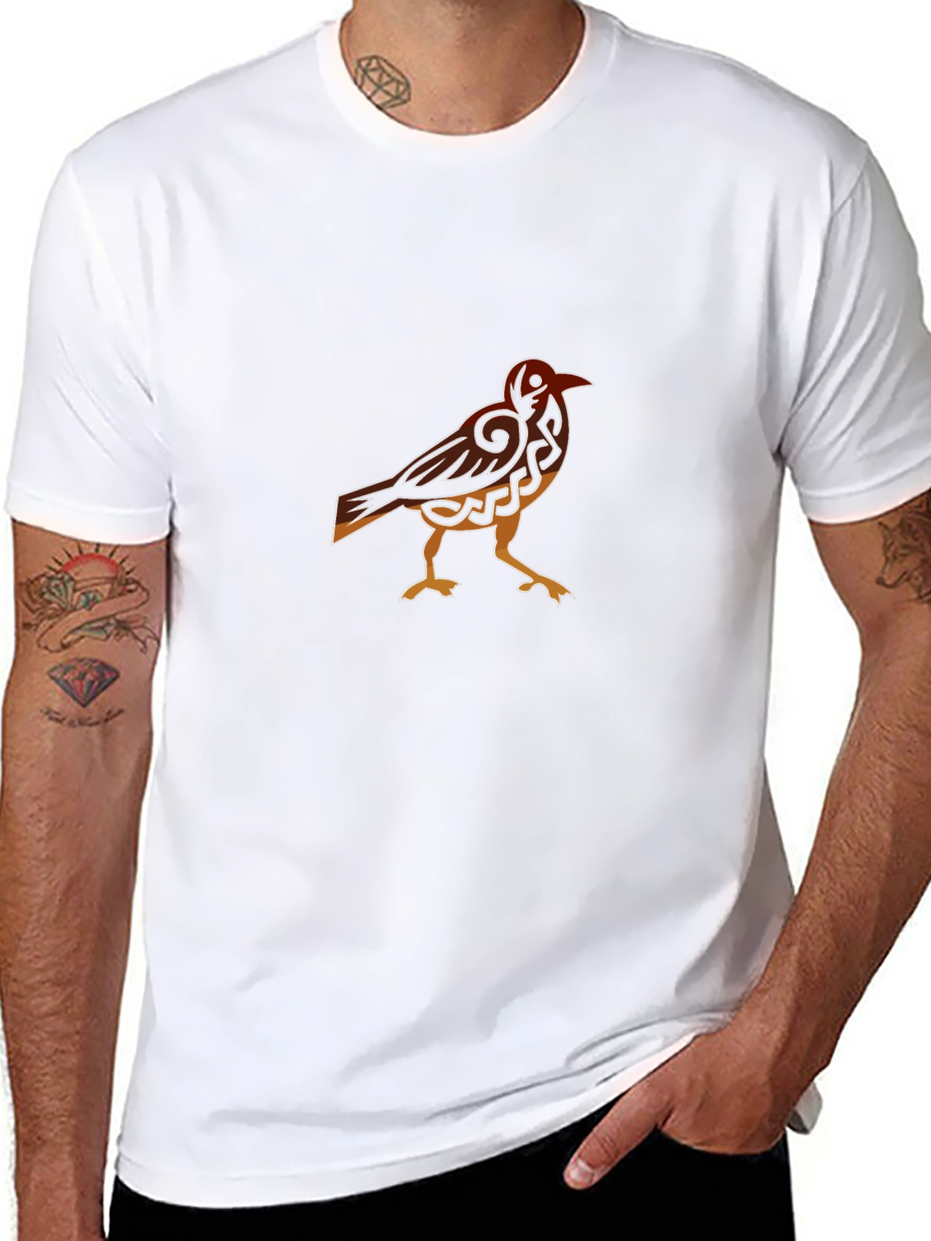 Raven Graphic Tee - Celtic Knot Bird Black T-Shirt