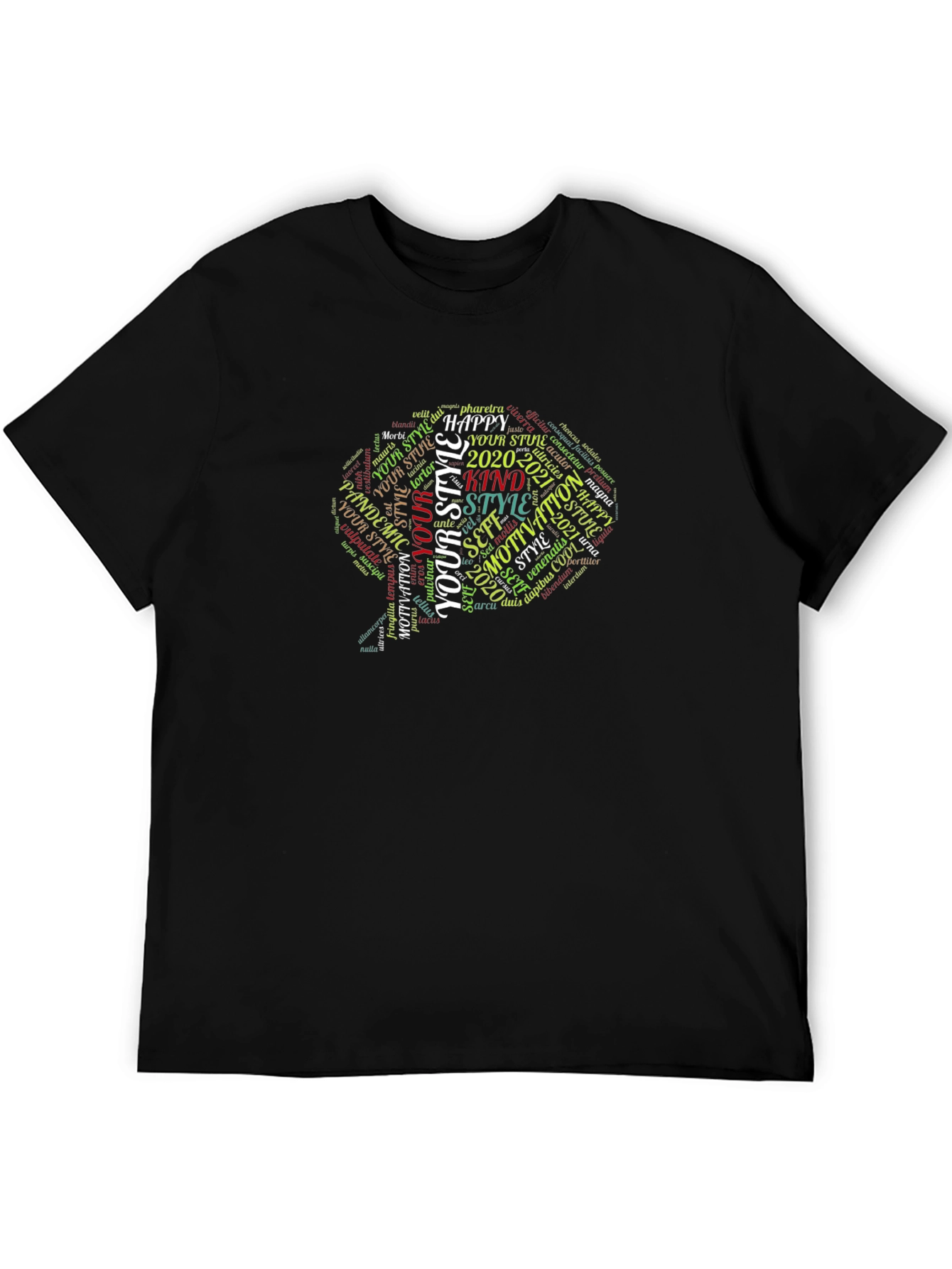 Word Art Graphic T-Shirt - Unisex Black Tee