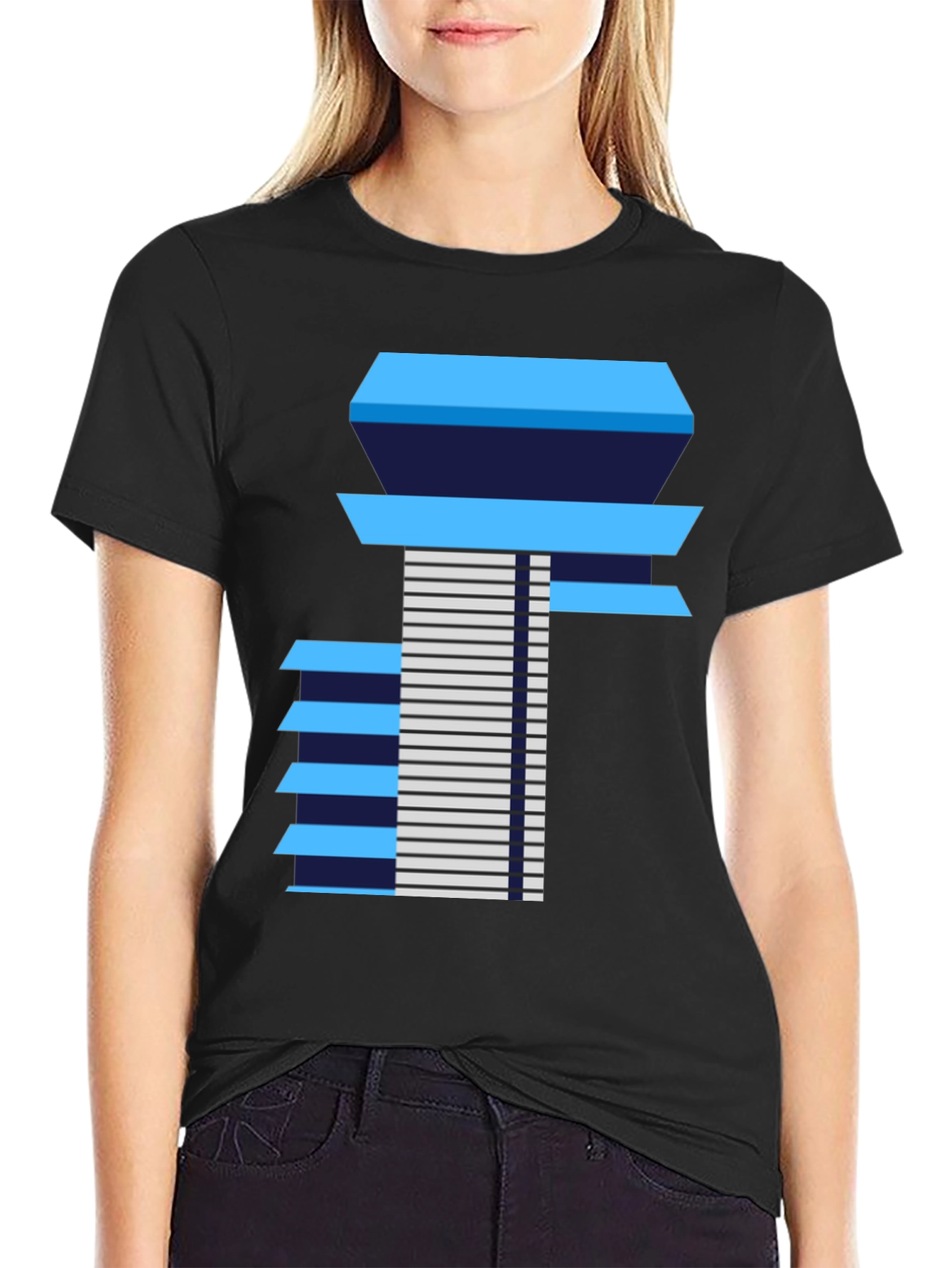 Modernist Building Graphic Tee - Black
