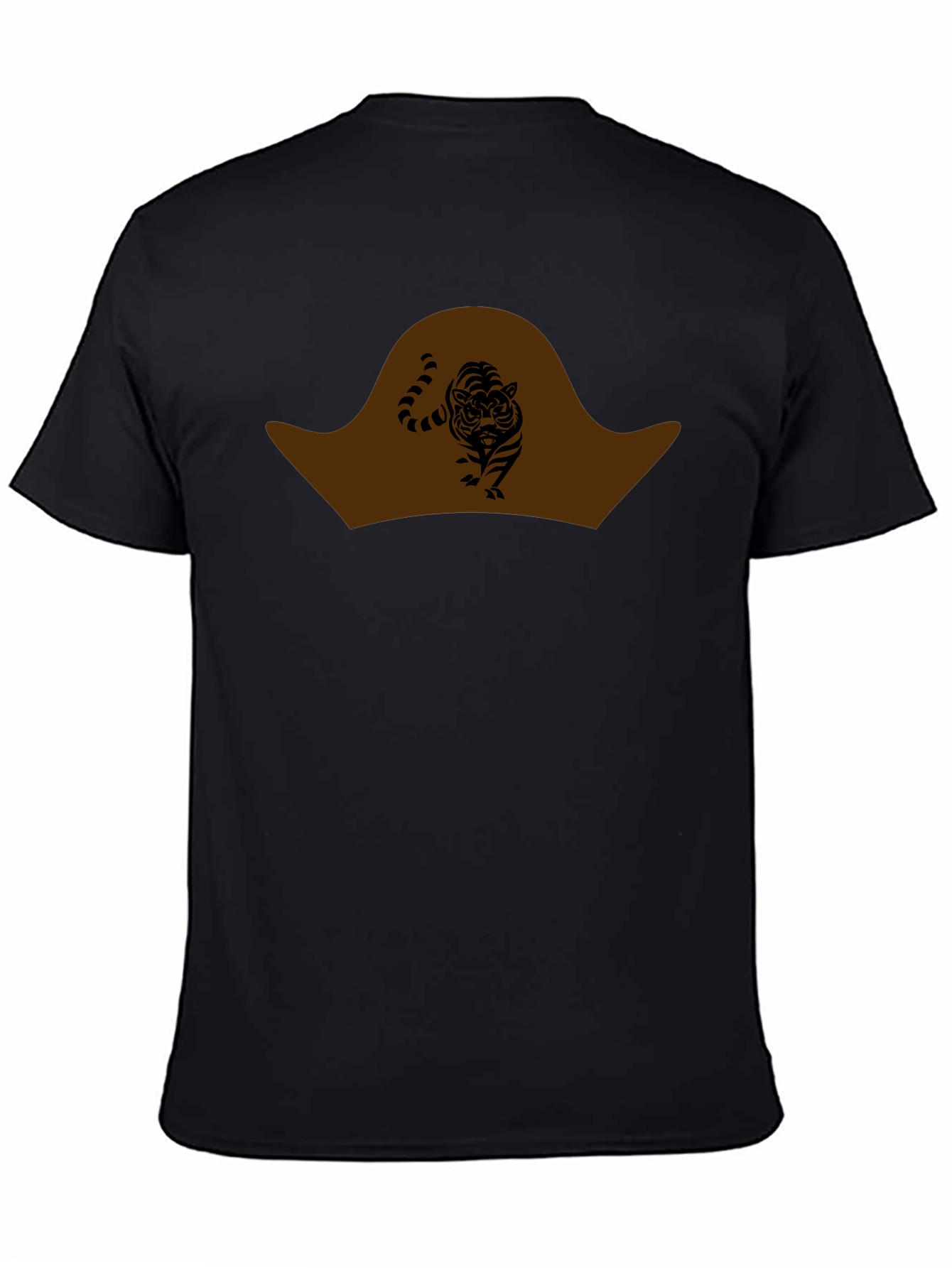 Pirate Tiger Graphic Tee - Black Cotton T-Shirt