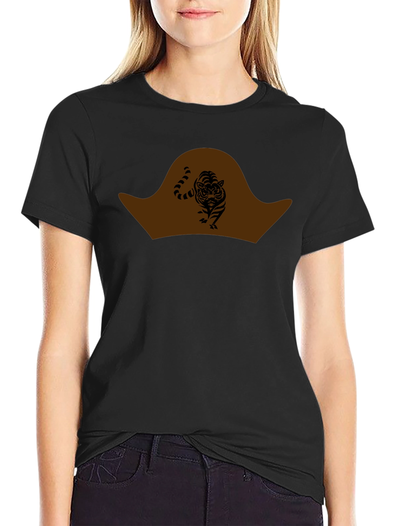 Pirate Tiger Graphic Tee - Black Cotton T-Shirt