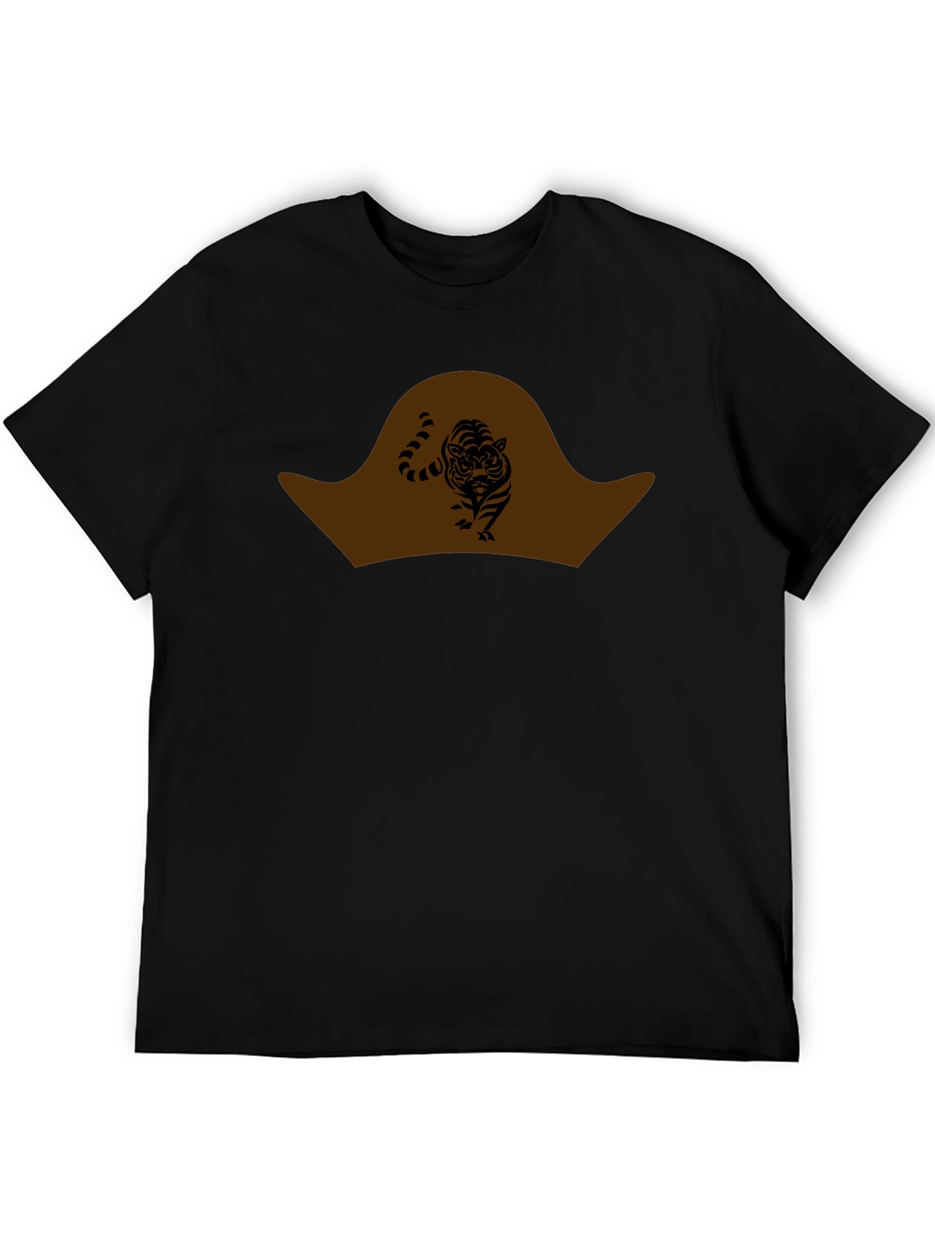 Pirate Tiger Graphic Tee - Black Cotton T-Shirt