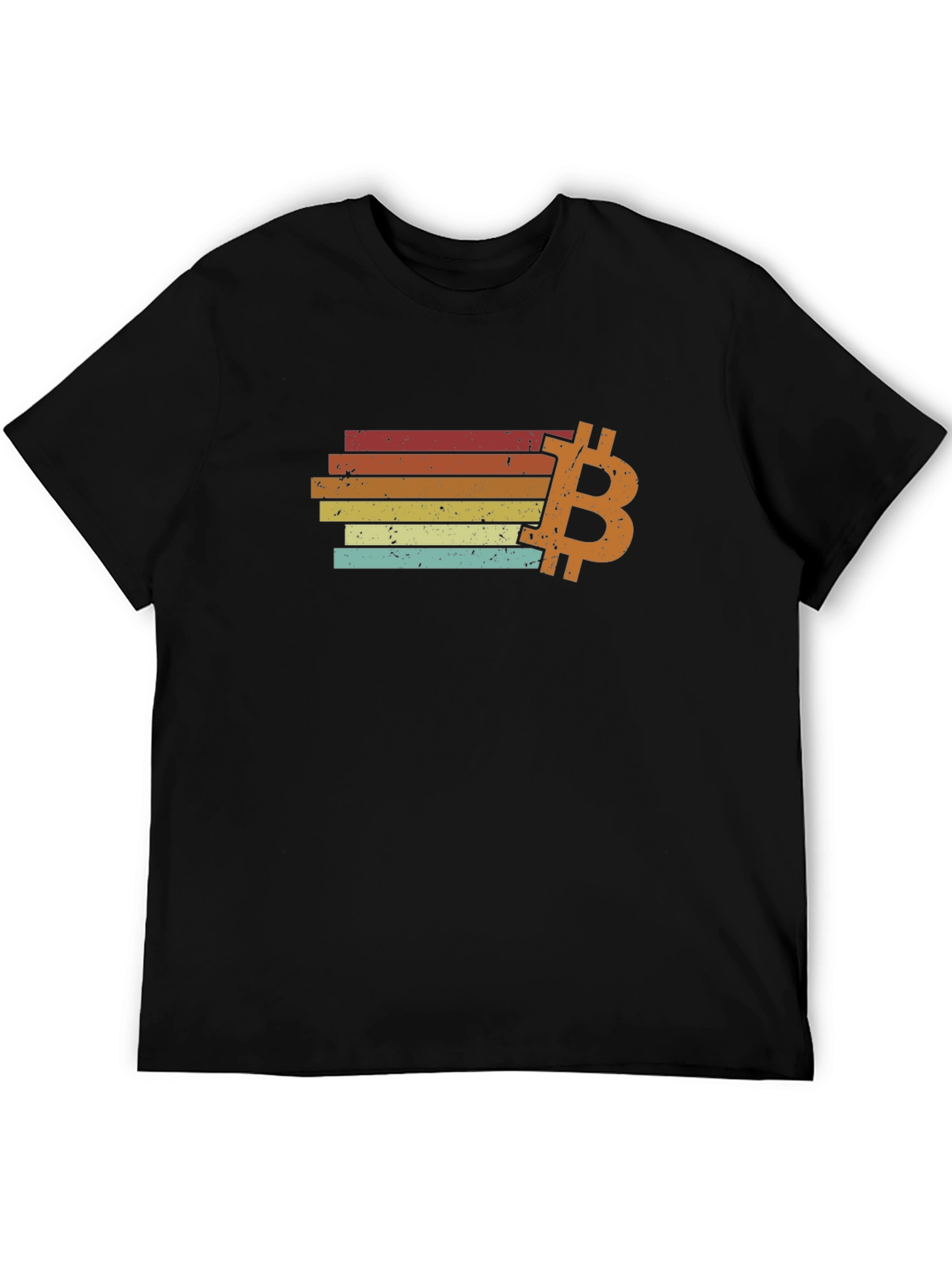 Bitcoin Retro Stripe T-Shirt - Classic Crypto Style