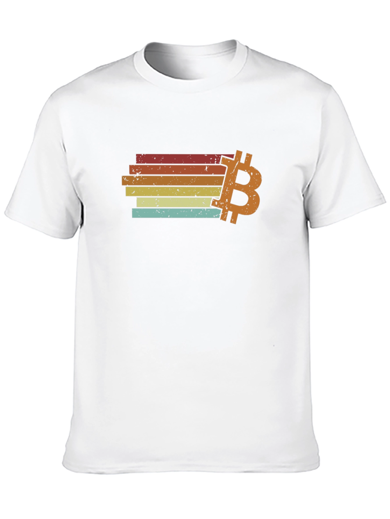 Bitcoin Retro Stripe T-Shirt - Classic Crypto Style