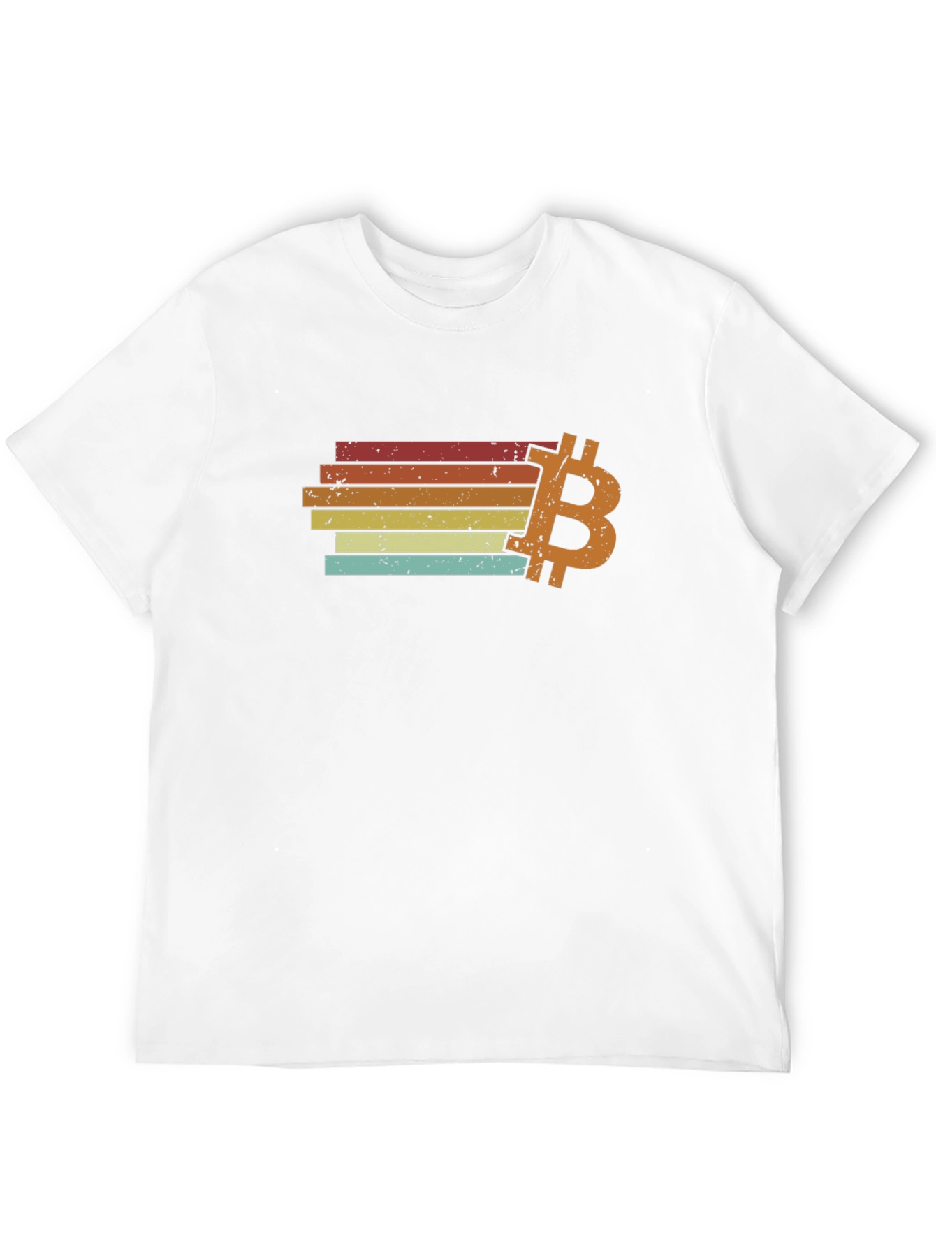 Bitcoin Retro Stripe T-Shirt - Classic Crypto Style