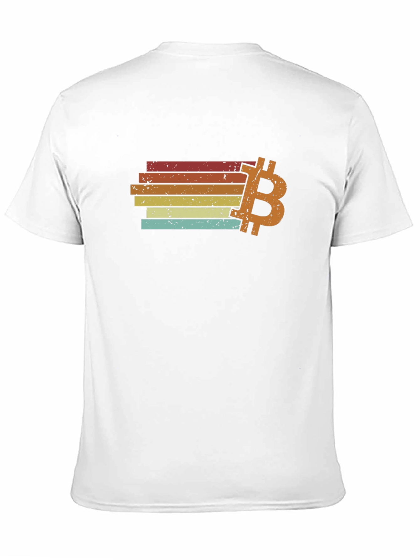 Bitcoin Retro Stripe T-Shirt - Classic Crypto Style