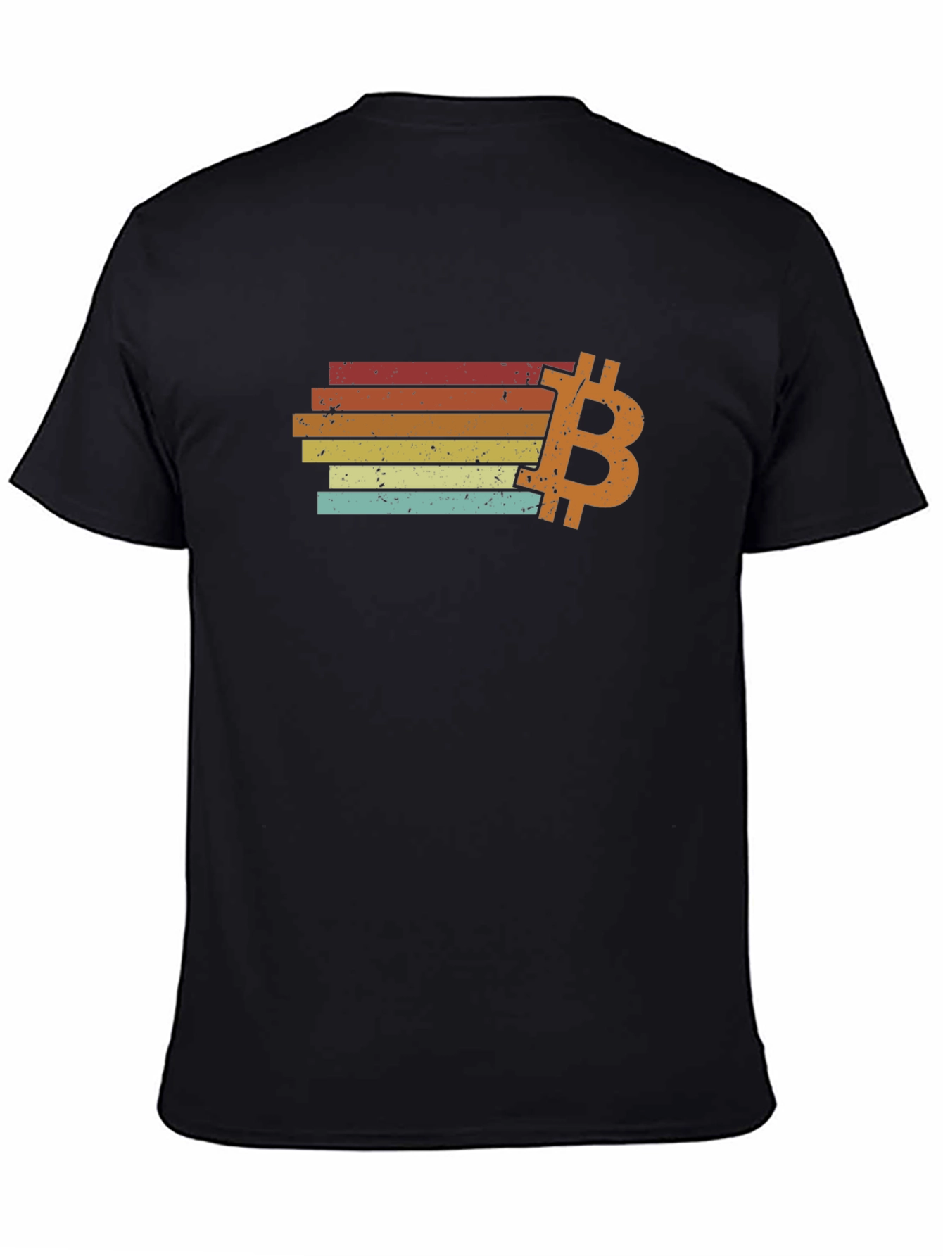 Bitcoin Retro Stripe T-Shirt - Classic Crypto Style