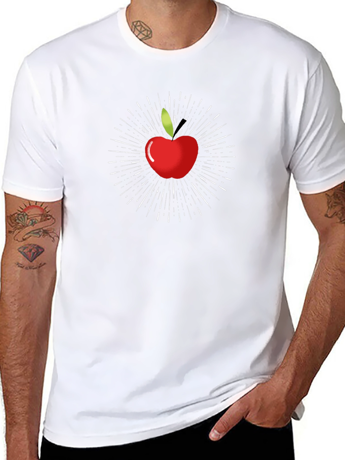 Apple Burst Graphic Black T-Shirt