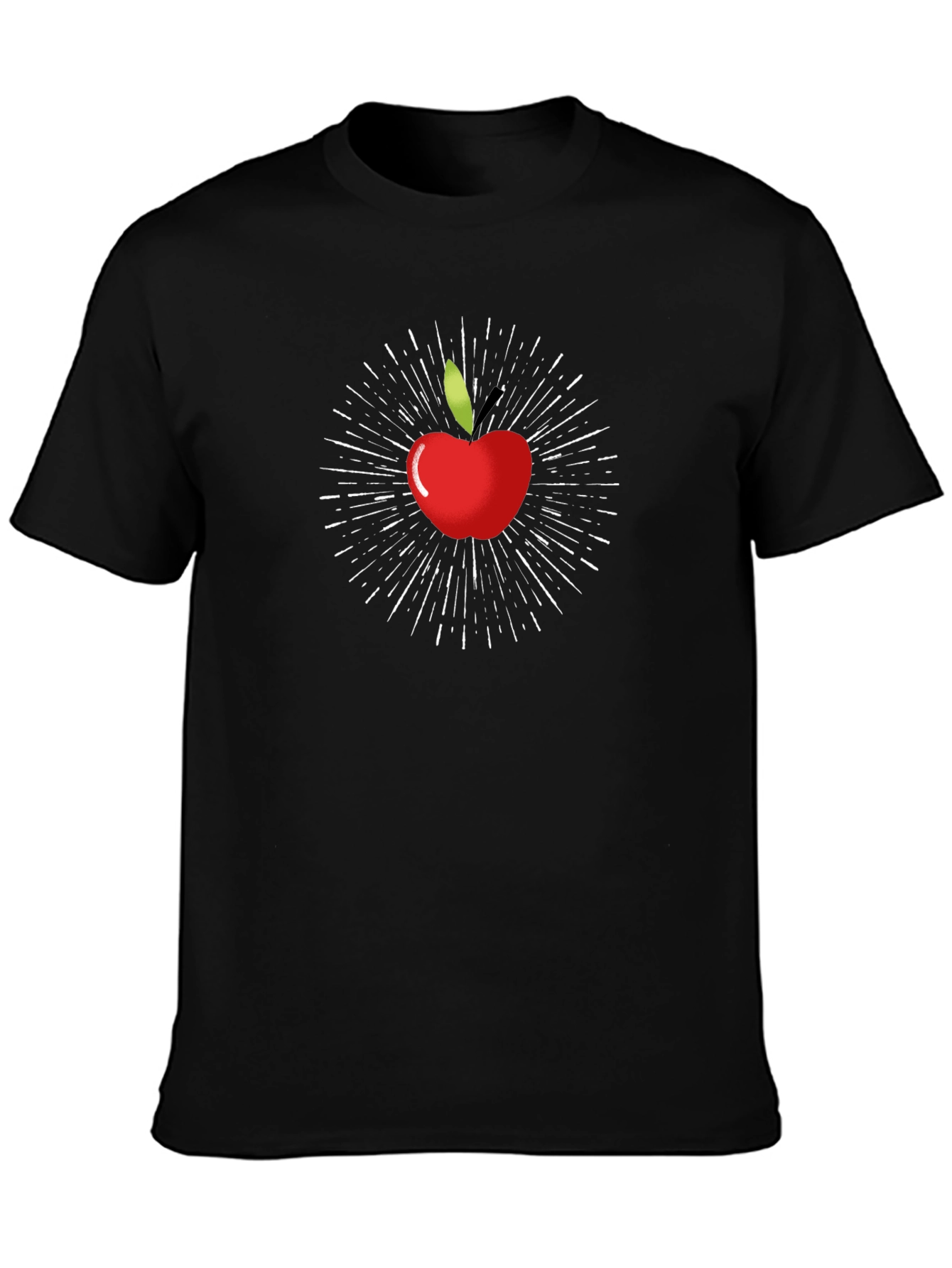 Apple Burst Graphic Black T-Shirt