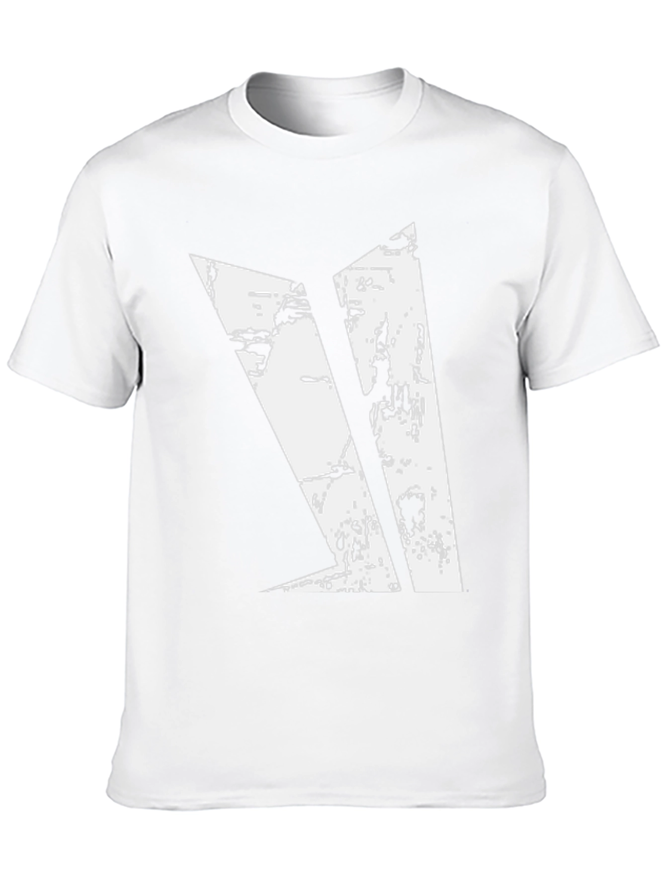 Distressed Geometric Graphic Black T-Shirt