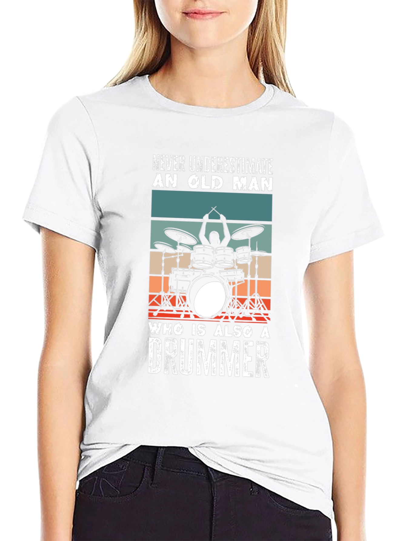 Never Underestimate An Old Man Drummer T-Shirt