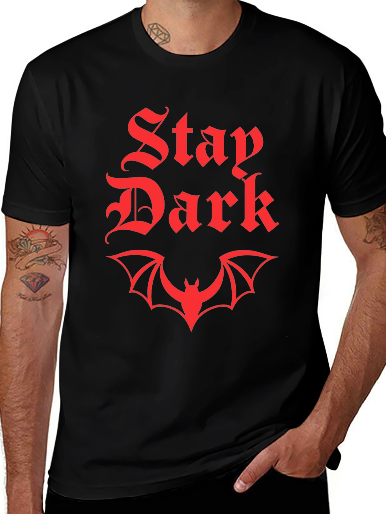 Stay Dark Bat Graphic T-Shirt