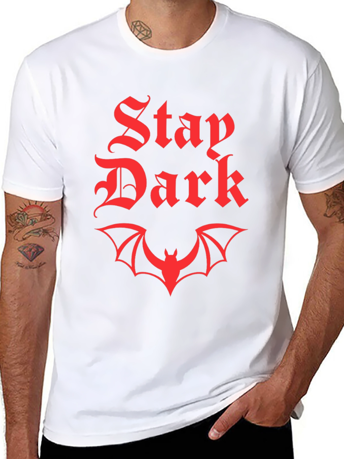 Stay Dark Bat Graphic T-Shirt