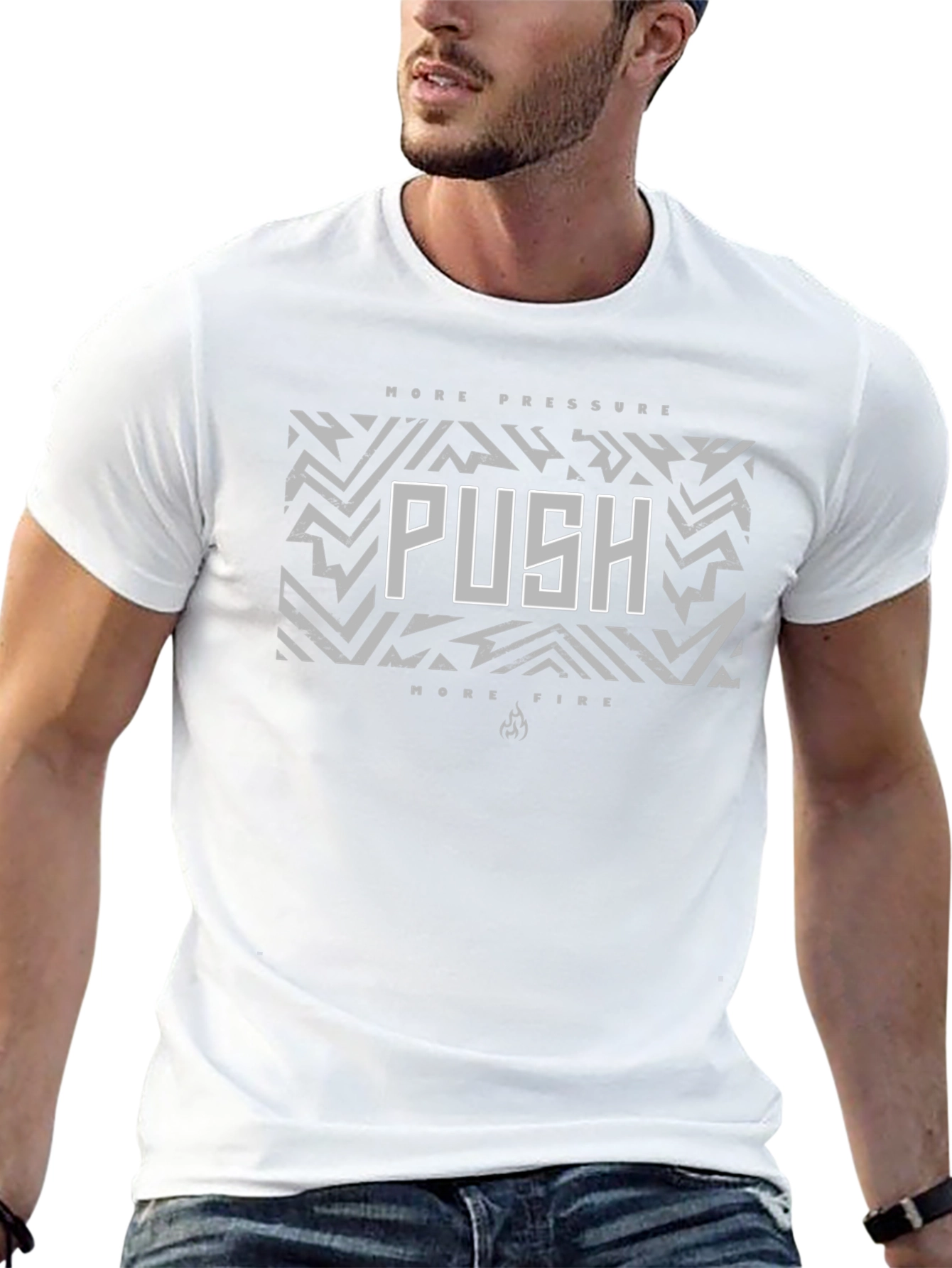 Push More Pressure Tee - Stylish Graphic T-Shirt