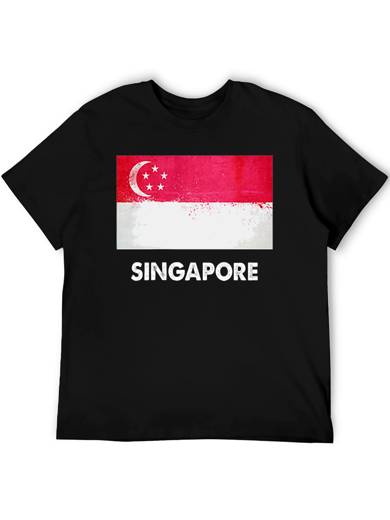 Singapore Flag T-Shirt - Grunge Style
