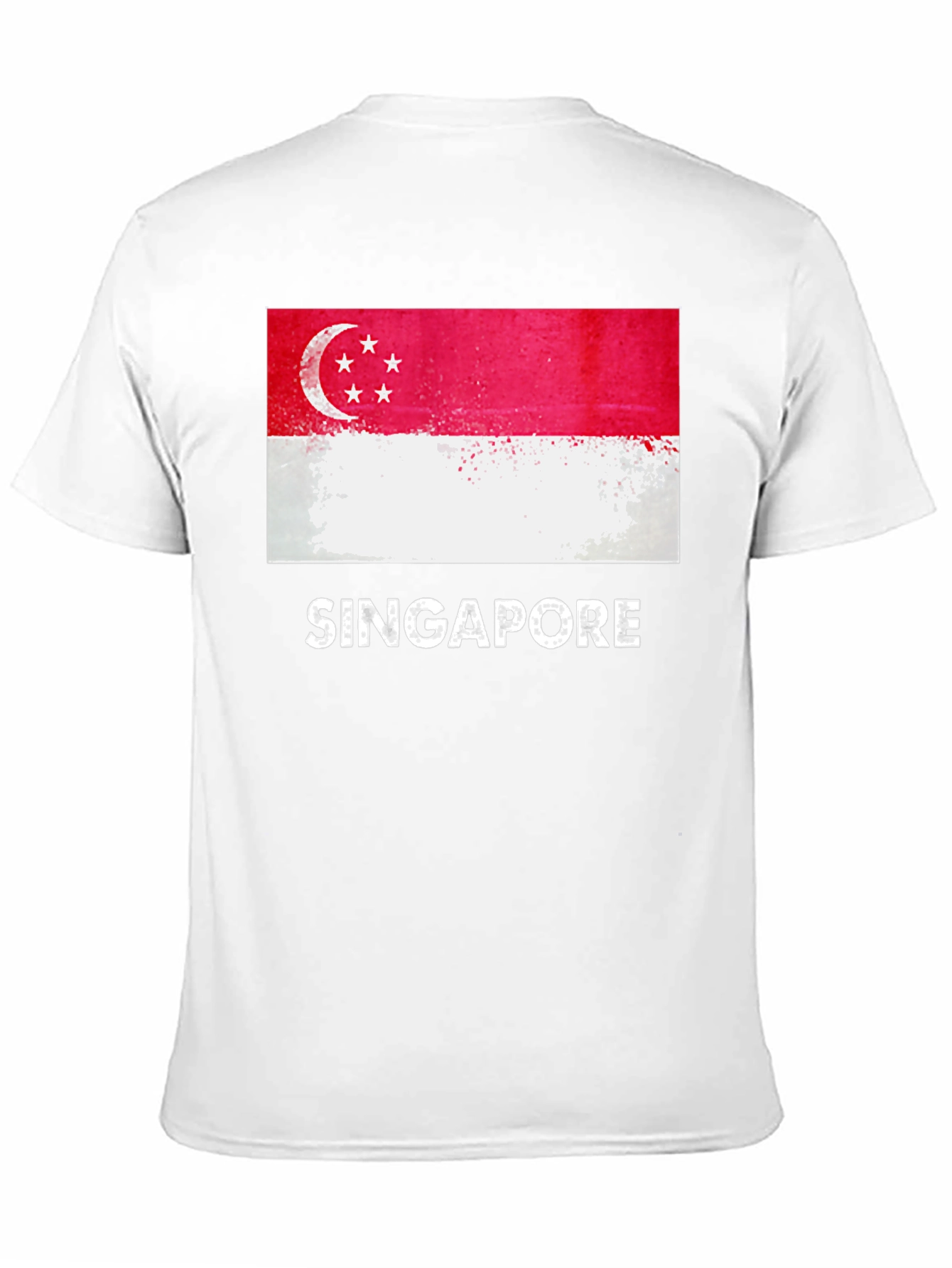 Singapore Flag T-Shirt - Grunge Style