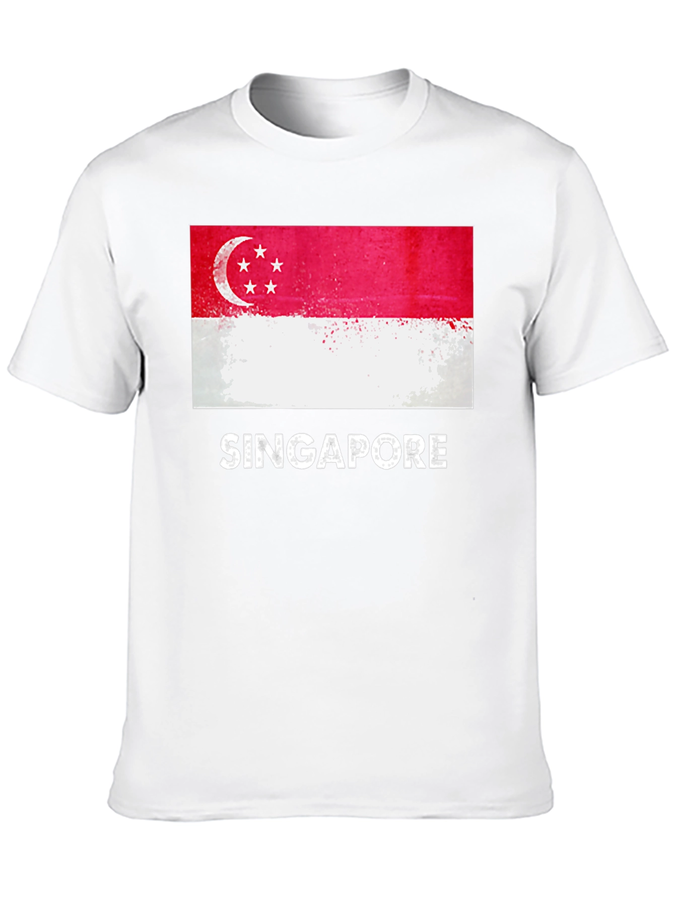 Singapore Flag T-Shirt - Grunge Style