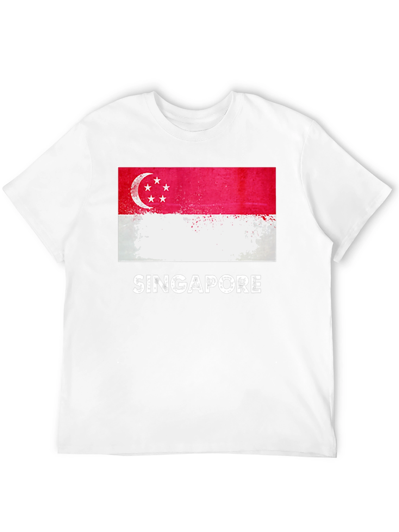 Singapore Flag T-Shirt - Grunge Style