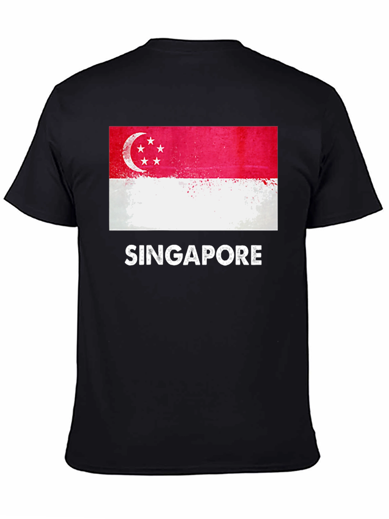 Singapore Flag T-Shirt - Grunge Style