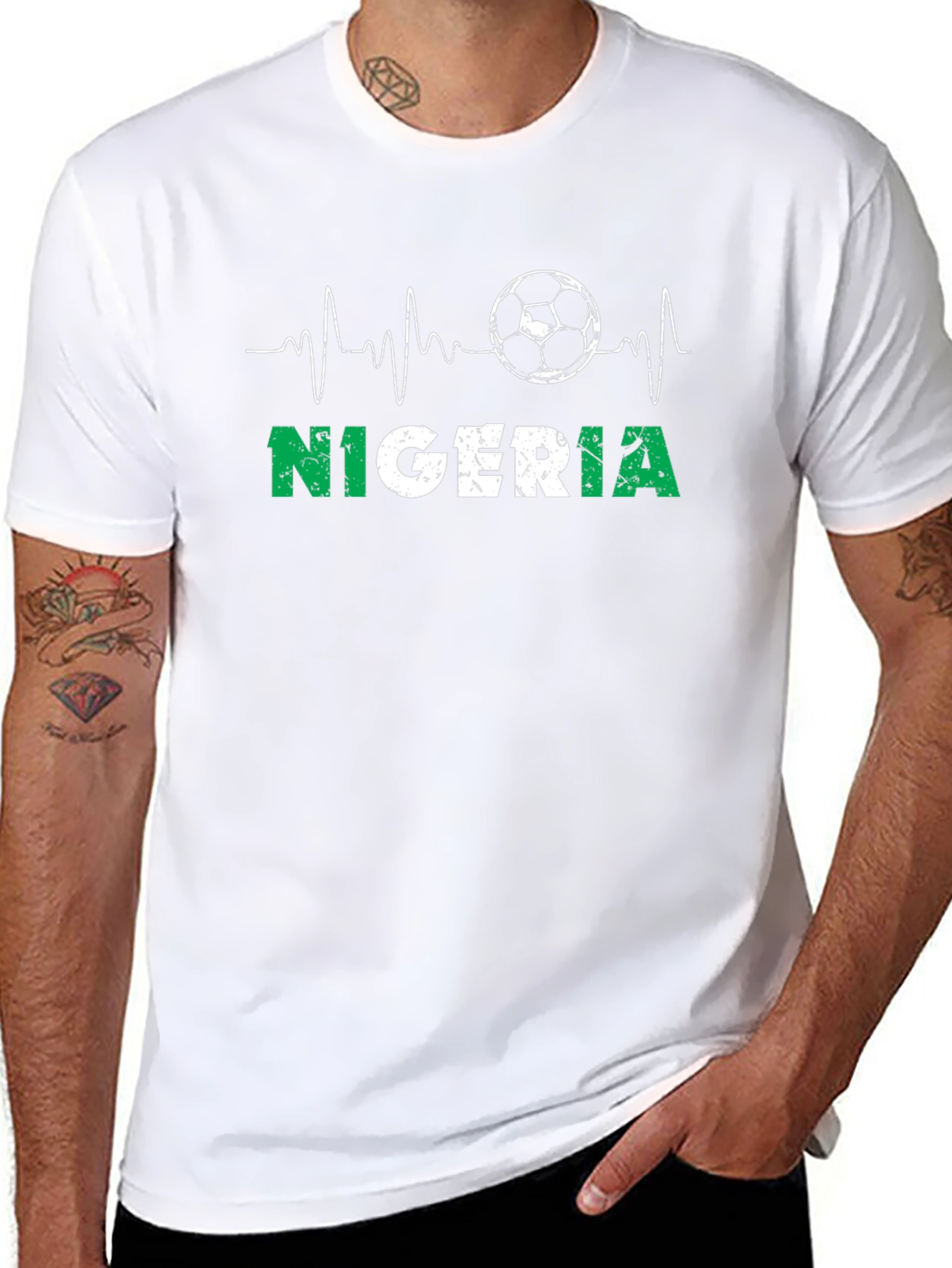 Nigeria Soccer T-Shirt - Heartbeat Football Tee