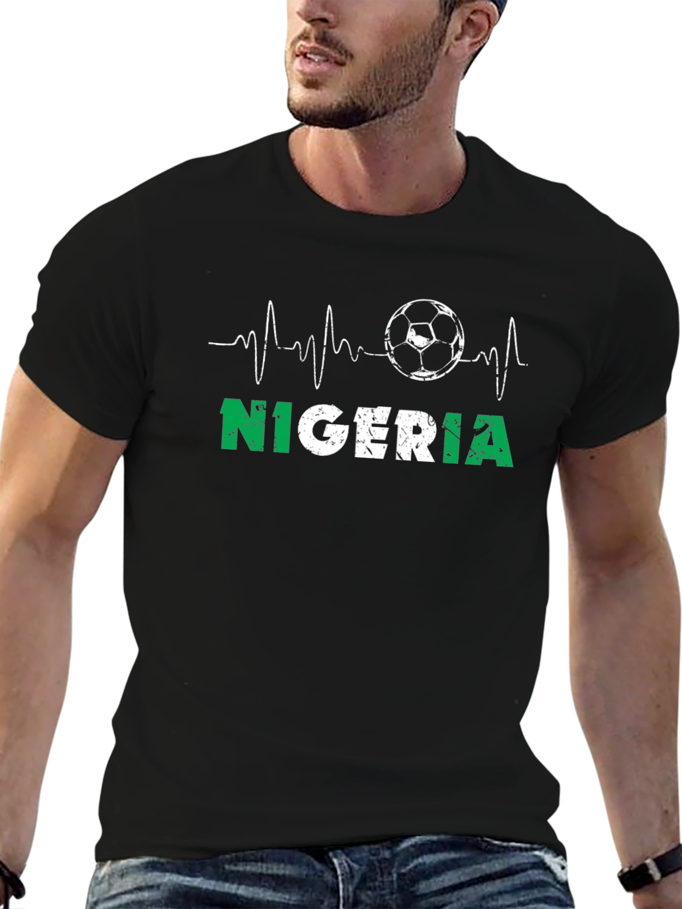 Nigeria Soccer T-Shirt - Heartbeat Football Tee